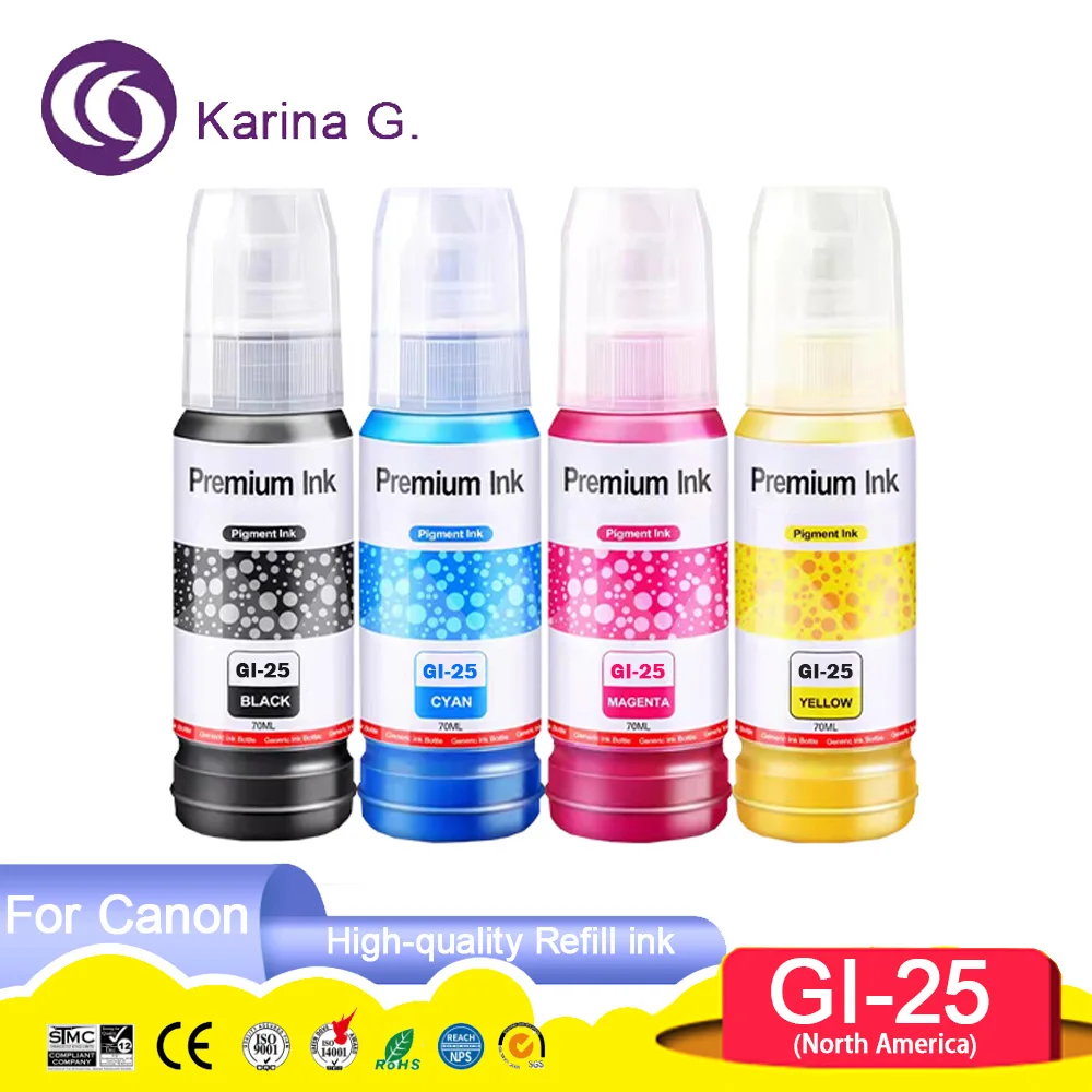 GI-25 GI25 GI 25 Premium Color Compatible Bottle Water Based Refill Pigment Ink for Canon MAXIFY GX1020 GX2020 Printer