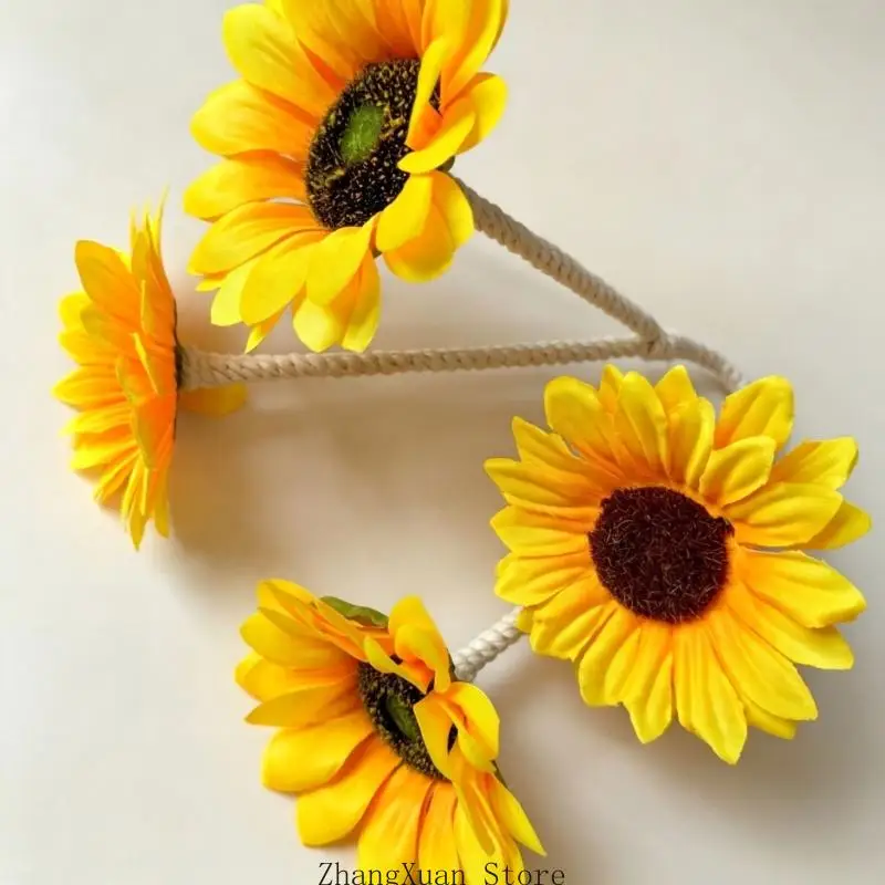 Wrap Around Sunflowers Curtain Tie for Home Window Drape Styling Decors 3XUF – Detail 4