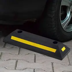 Curb Garage Vehicle Floor Stopper Heavy Duty Parking Blocks Parking Target Rubber Parking Tire Guide Blocks Wheel Stopper forCar