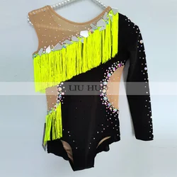 LIUHUO Rhythmic Gymnastics Leotard Customize Adult Women Girl Costume Performance Competition Dance Dress Teen Multicolour Green