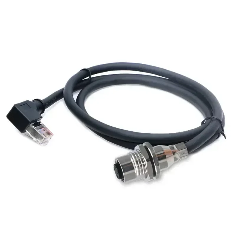 M12 8Pin 4Pin 5Pin X/A/D type to RJ45 Connector Cable PG9 panel socket to RJ45 elbow 26AWG Cat6 industrial Shield network cable