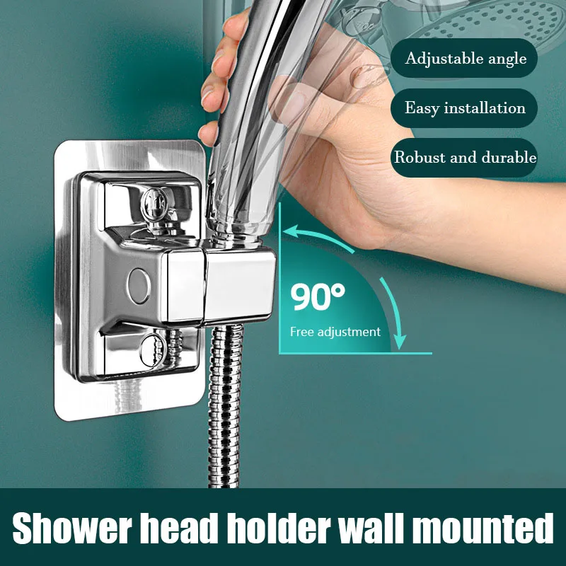 Self-adhesive Adjustable Rotatable Handheld Bracket Bathroom Accessories Wall Mounted Shower Rack ABS Shower Head Holder