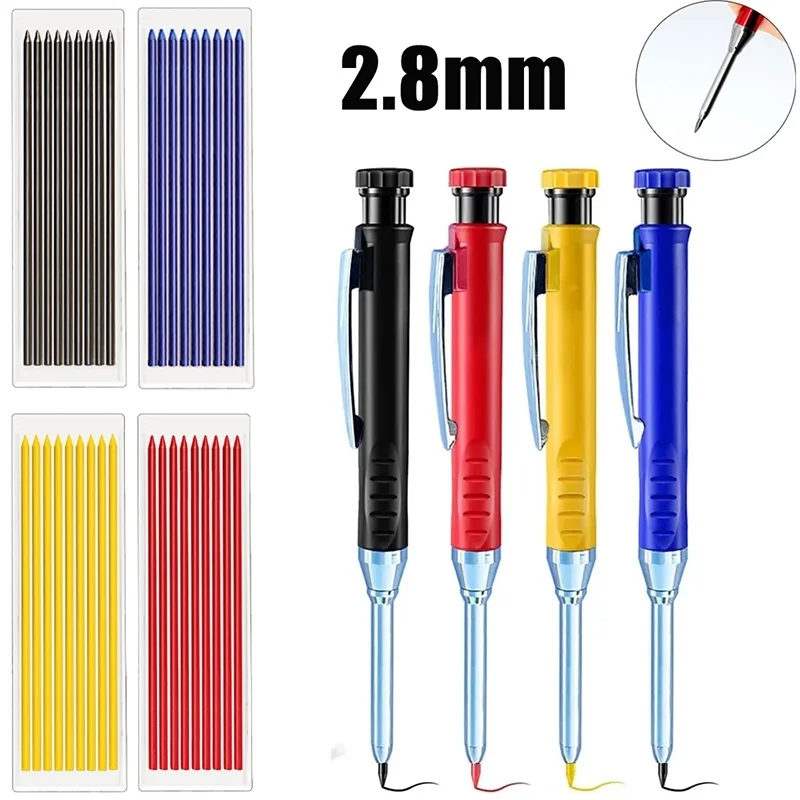 

2.8mm Solid Carpenter Pencil Set For Woodworking Mechanical Pencil Construction Job Tools Carpentry Marking Scriber Stationery