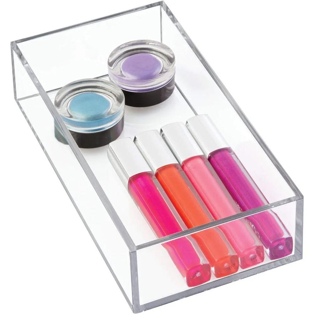 

Drawer Organizer, for Vanity, Countertop, Bathroom, Kitchen and Cabinet Storage, 8" x 4" x 2", Clear Plastic Organizer