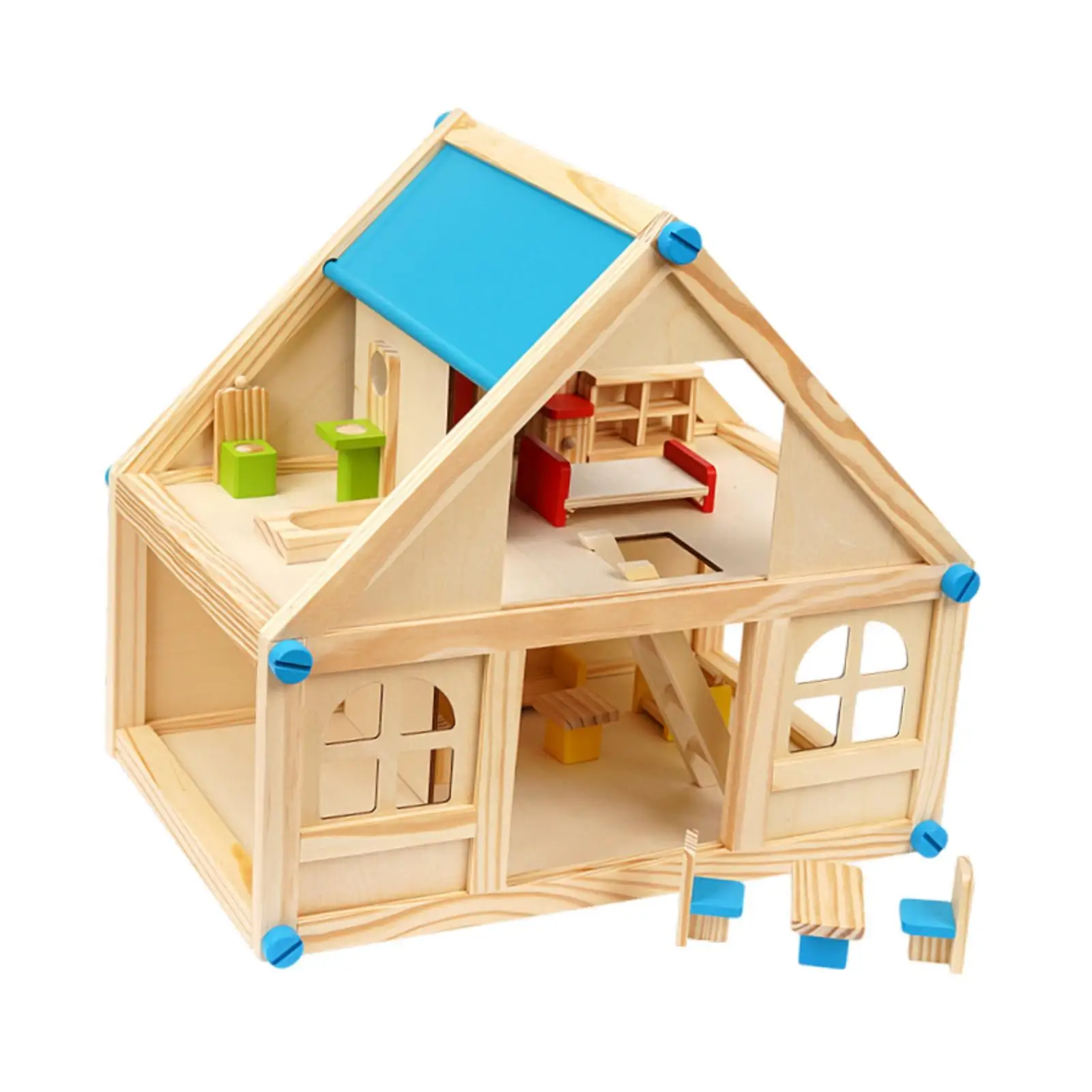 

Wooden Doll House Dollhouse Kit Model Craft Miniature Scene Educational Toy