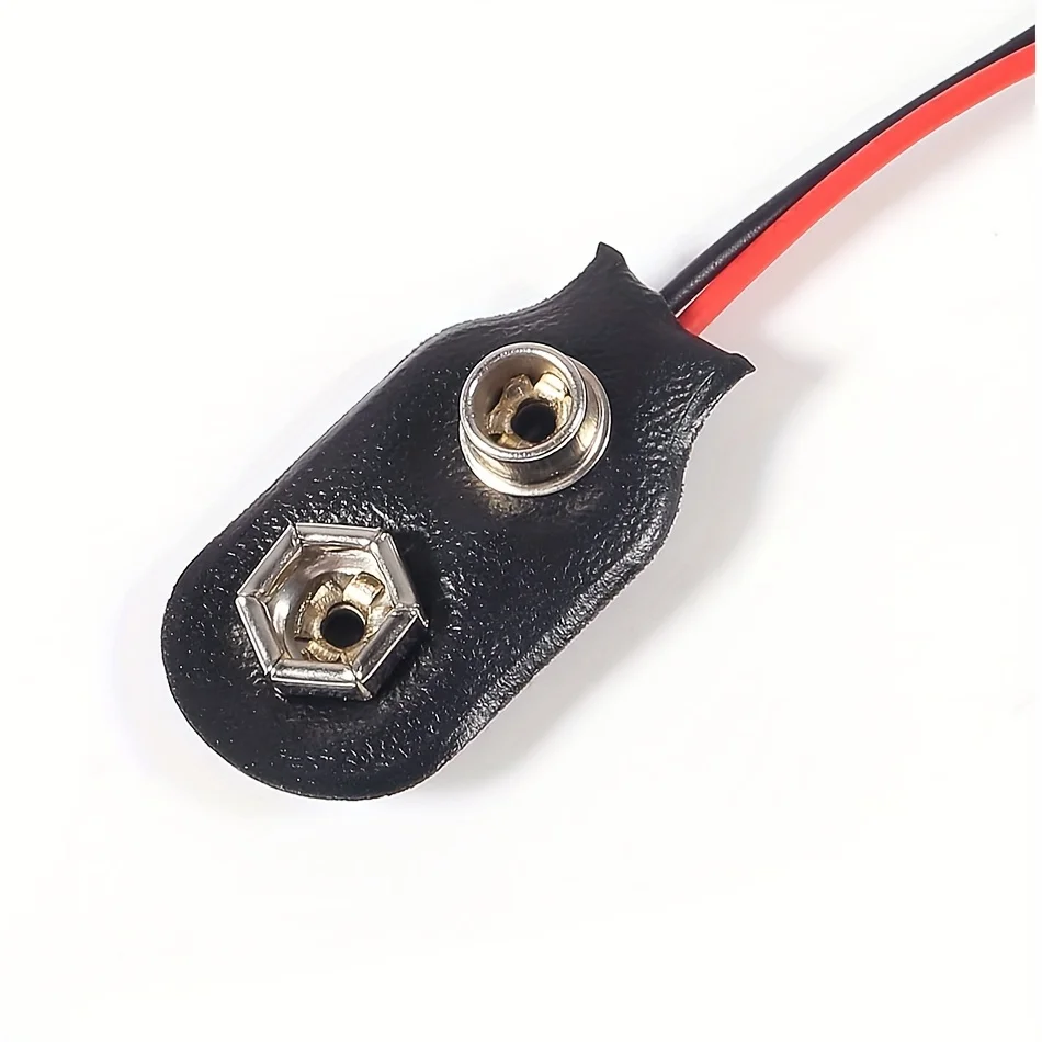 20pcs I Type 9V Battery Clip, 9V Battery Connector  with Wire and Black leather Housing