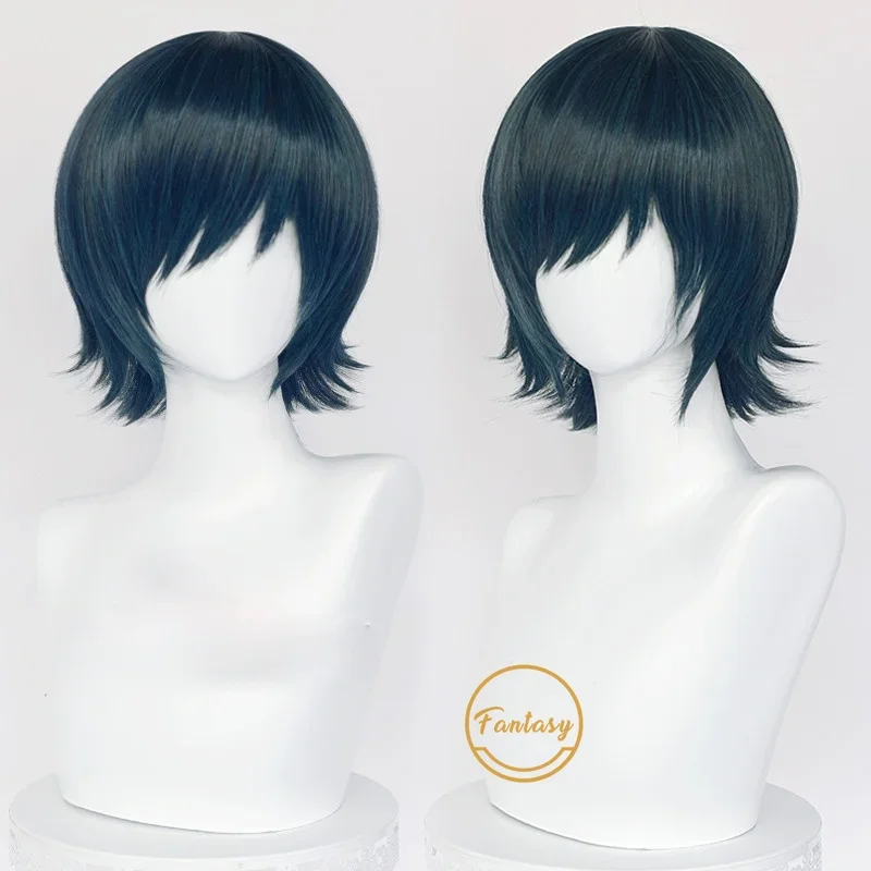 Anime Man Himeno Cosplay Wig Heat Resistant Synthetic Hair Short Wigs for Halloween Costume Party + Free Wig Cap