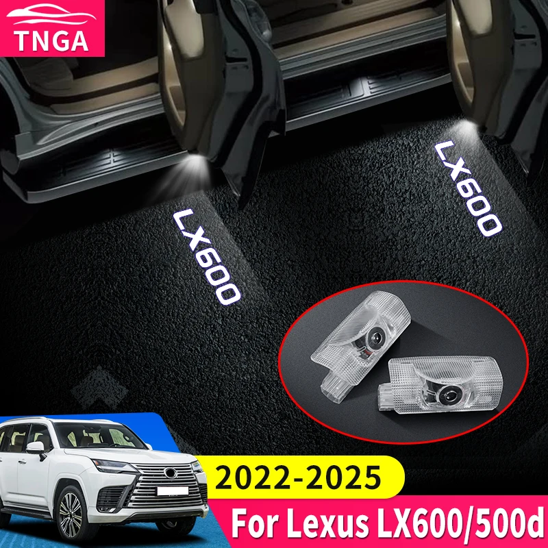 For 22-2024 LX600 Interior Upgraded Modification Accessories LX500d LED HD Environment Pedal Light Car Door Welcome Light