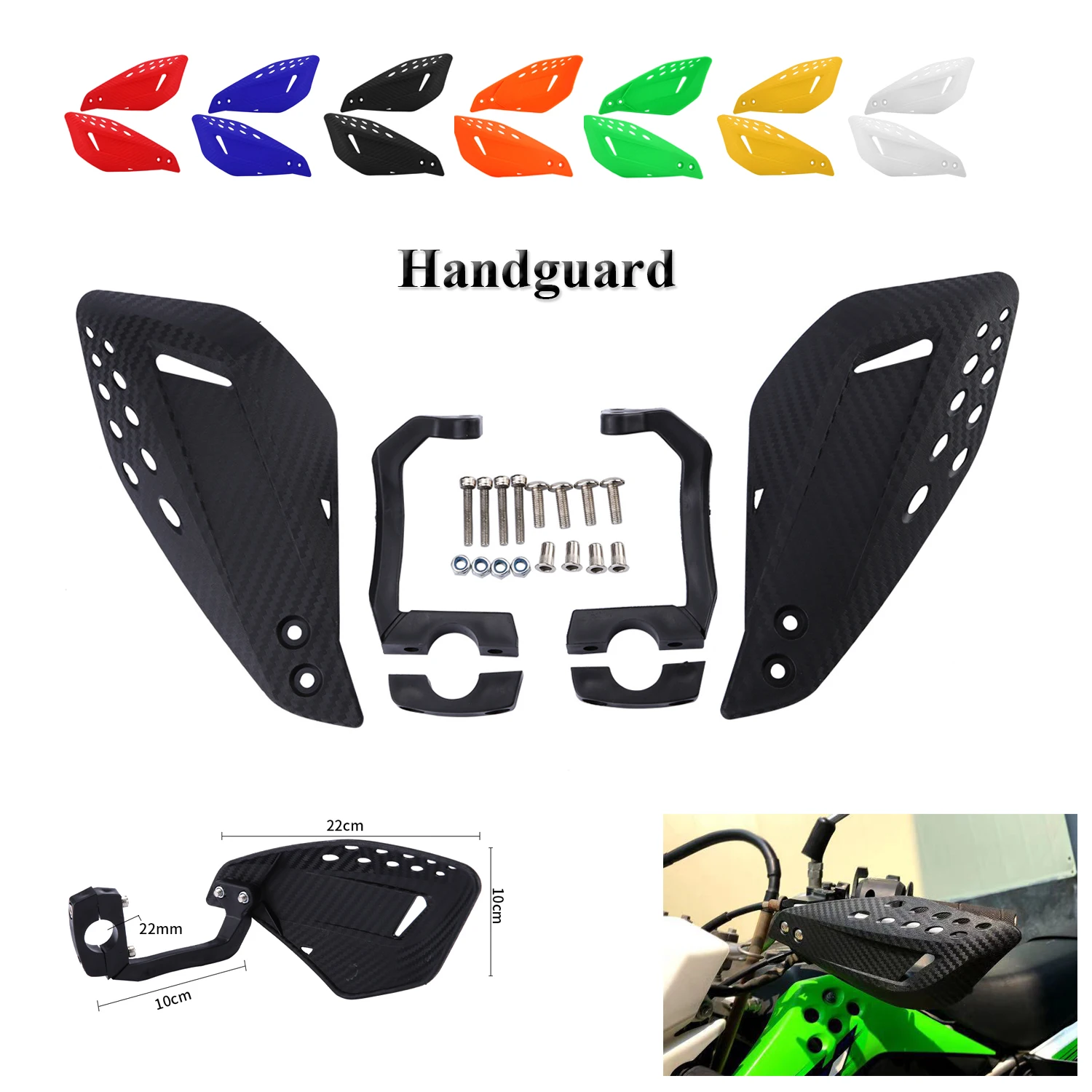 1 Pair 22mm Motocross Hand Guard Handle Protector Shield HandGuards Protection Gear for Motorcycle Dirt Bike Pit Bike ATV Quads