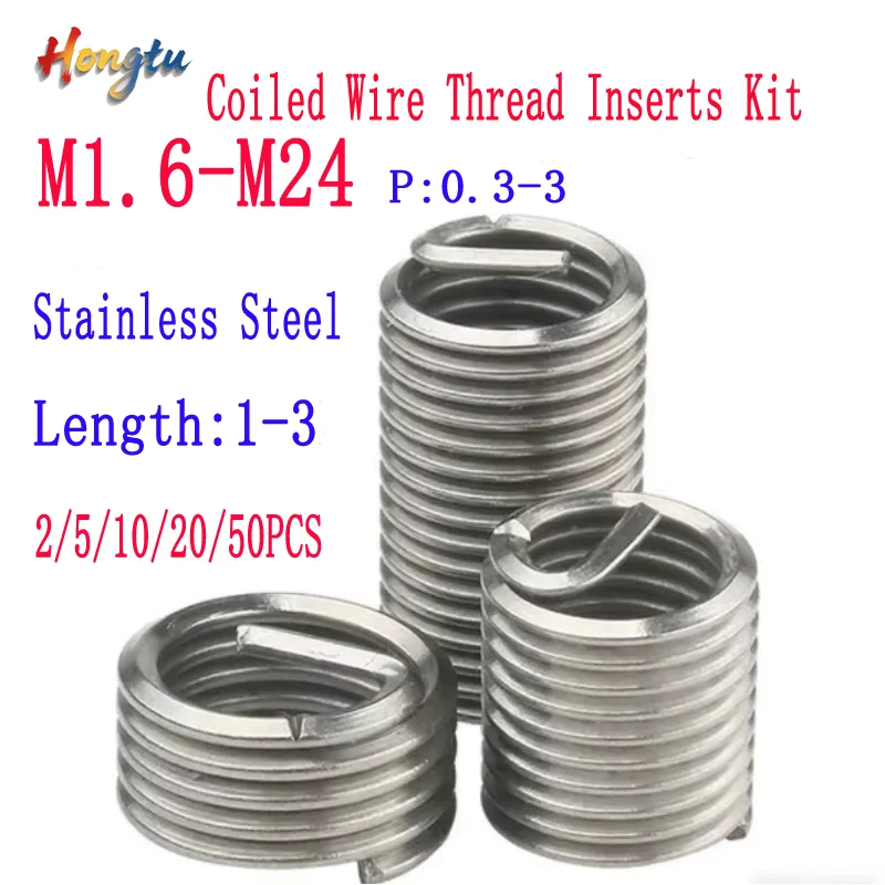 

Stainless Steel Coiled Wire Thread Inserts Kit (M1.6 - M24)