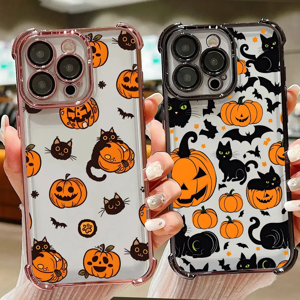 Halloween Cat Pumpkin Bat Case For Samsung Galaxy A57 A56 A55 A54 A53 A52 A37 A36 A35 A34 A27 A26 A25 A17 A16 A14 A07 A06 Cover