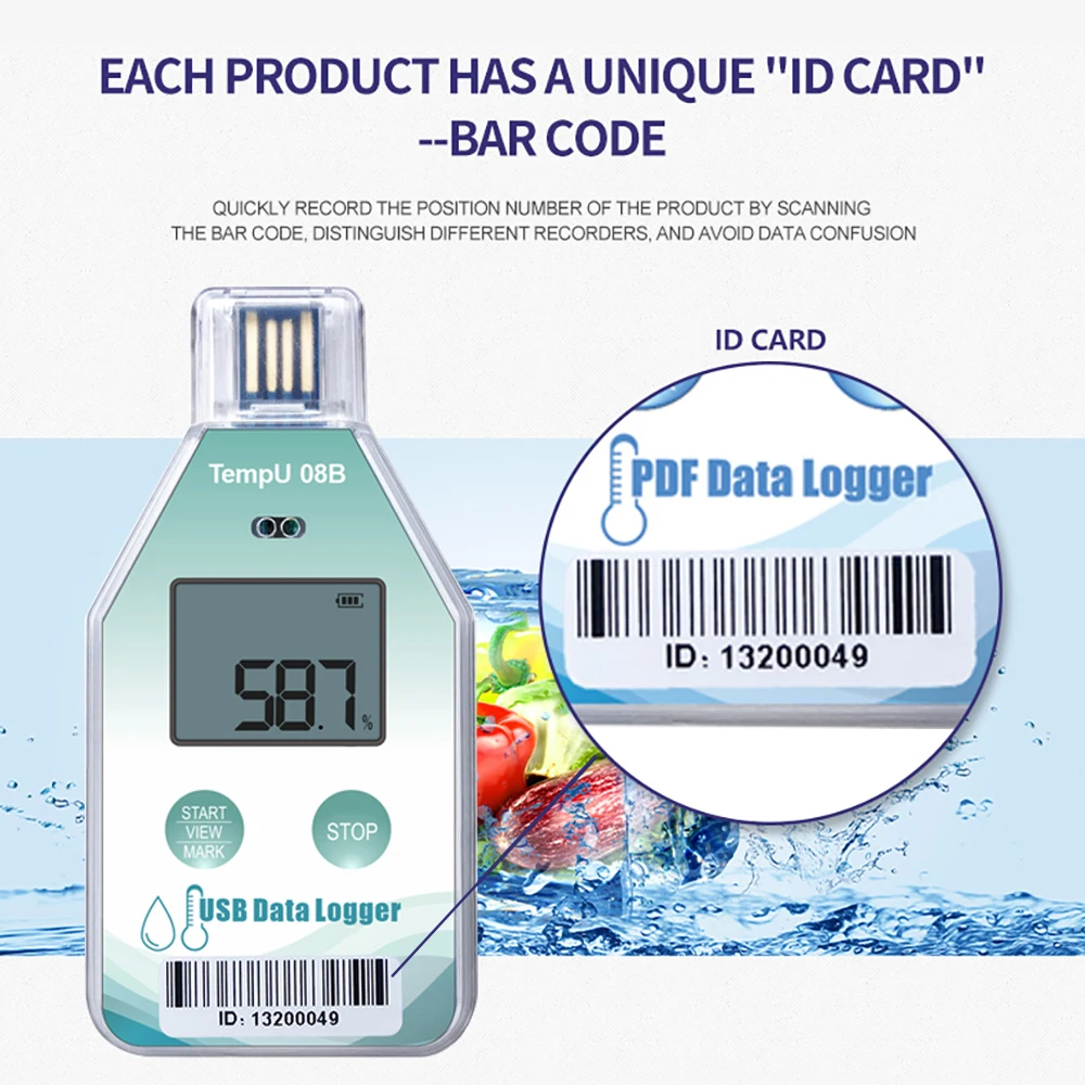 Perekam Suhu dan Kelembapan TempU08B Berkualitas Tinggi Grosir, Data Logger Suhu USB Sensitivitas Tinggi