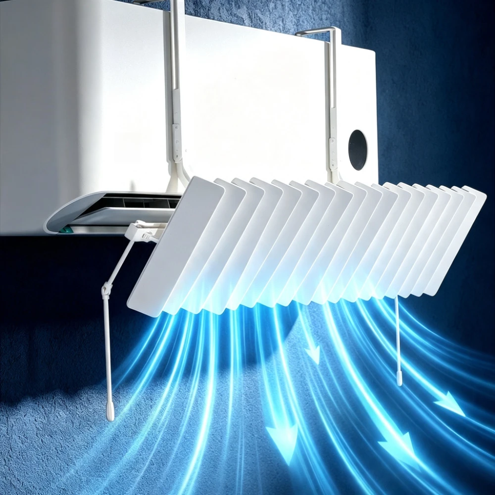 Mini Split Air Deflector - Multi-Directional Adjustable Effectively Transfer Air Universal Anti-Direct Blow Easy to Install
