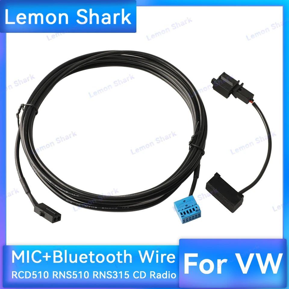 For VW MQB PQ Plug MIB Radio for Audi A4 A6 CD Player Bluetooth Wire Headunits Microphone Harness Cable