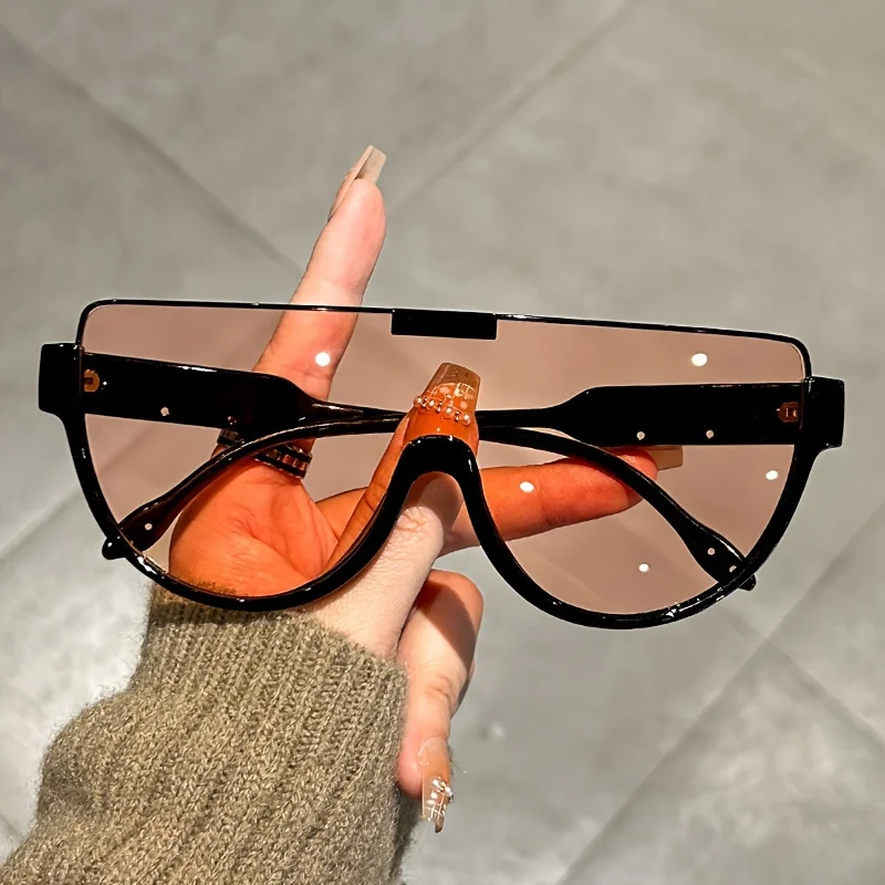 Unisex Fashion Large Size Semicircular Sunglasses - Anti-Glare Shade Glasses Ideal for Hiking, Beach Vacations and Daily Outdoor Activities; Durable Design and Style