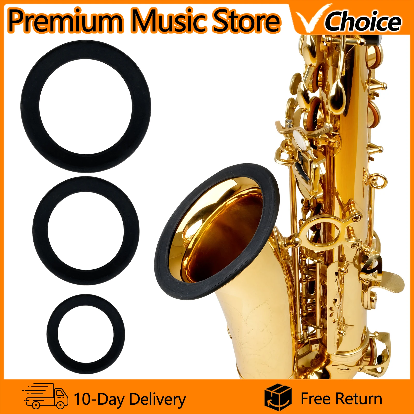 Saxofone silicone silenciador anel sax cancelamento de ruído sino boca soprano alto tenor saxofone capa protetora sax acessórios