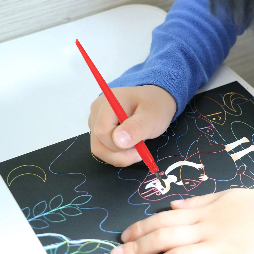 

4Pcs Metal Tip Scratch Tools Pen Scratch Paper Art DIY Drawing Kit for Kids Adults Artists Paint Pens for Walls