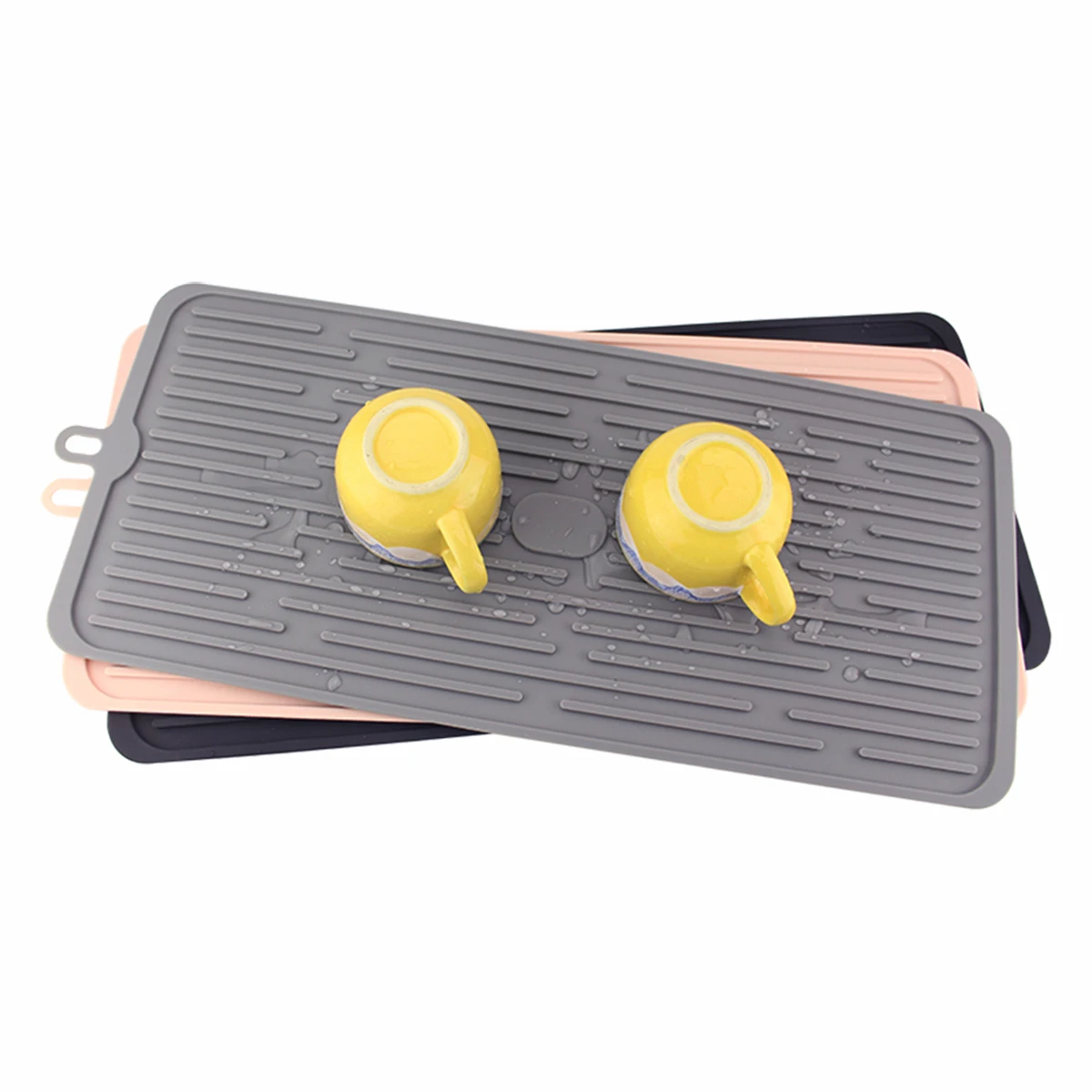 

Silicone Drain Pad Deep Grooves Drying Mat Tableware Dish Draining Tray Bar Counter Kitchen Fruit Vegetable Non Slip Heat