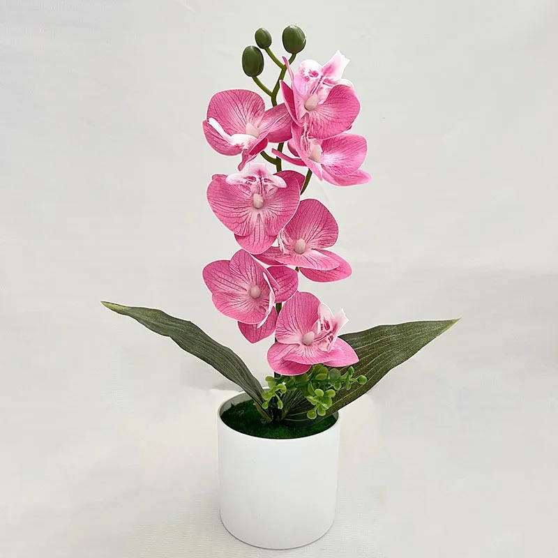 Simulierte Blume Schmetterling Orchidee Topfpflanze 7-Blume Neue Chinesische Dekoration Orchidee Hochzeit Gefälschte Blume Set Dekoration – Detail 11
