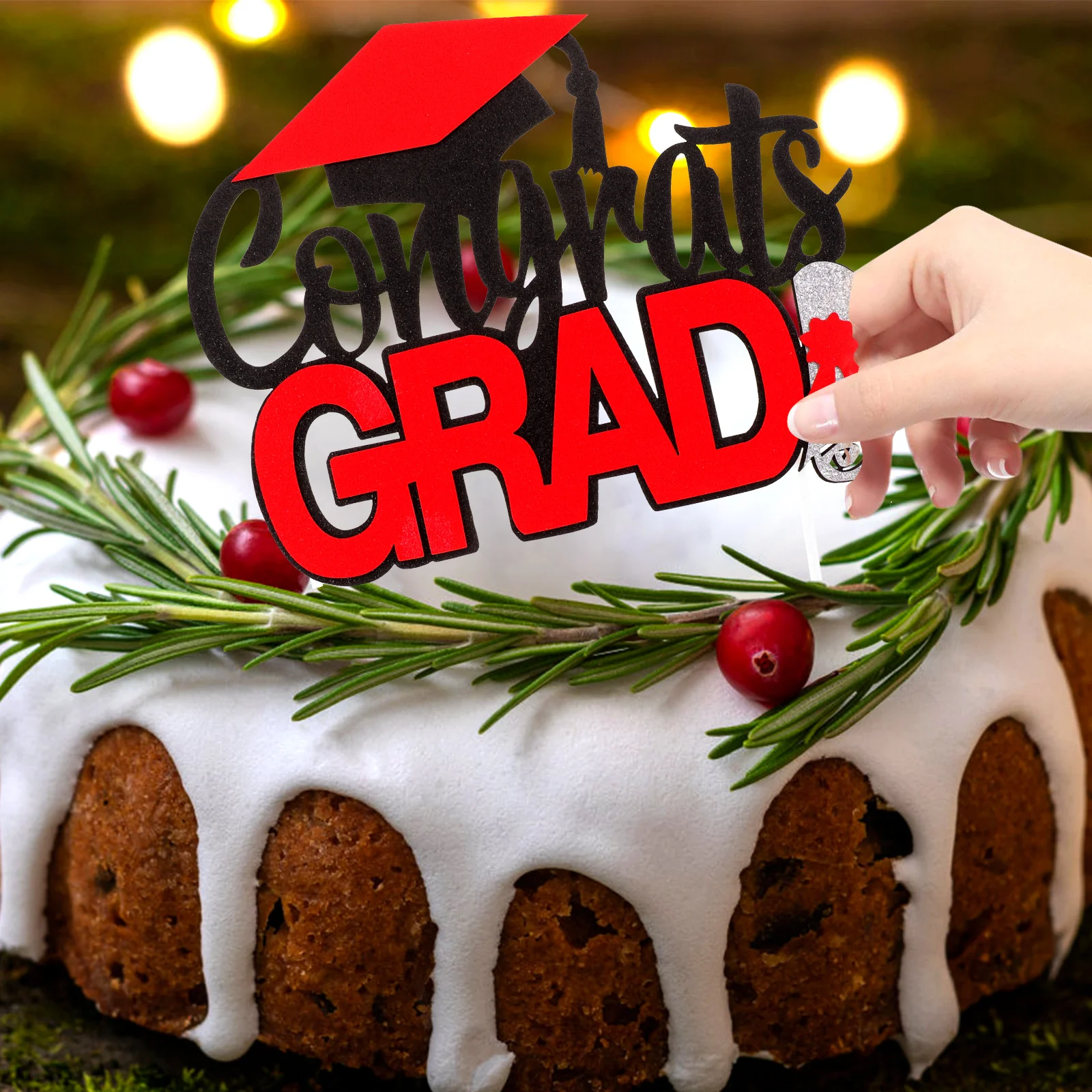 

4pcs Graduation Cake Decorations Cupcake Toppers Paper Hat Supplies Party Desserts Practical Chic Lightweight Safe Material