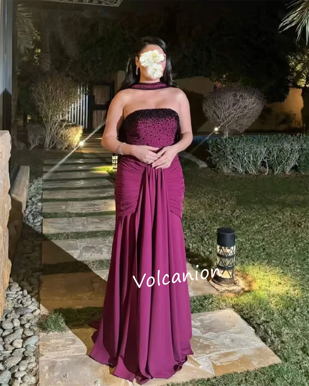 Customized Chiffon Pleat A-line Strapless Long Dresses Bespoke Occasion Prom Elegant Simple Sizes Available