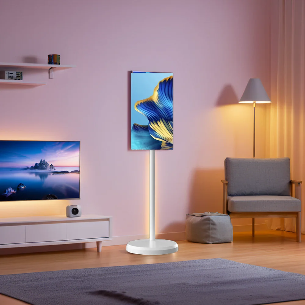 Smart TV portatile da 21,5"/32" - Monitor LCD touch screen con supporto regolabile (Android 12, HD 1080P, batteria integrata)