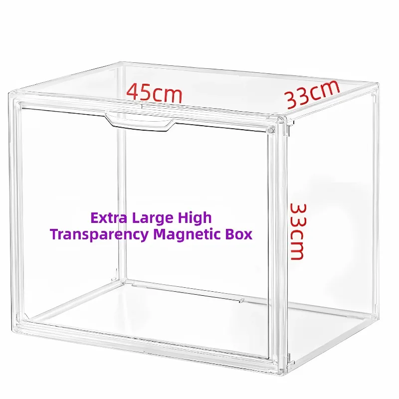 Extra Large Acrylic Storage Box Dustproof Display Case for Dolls Figurines Handbags Organizer Cabinet Toy Storage Solution