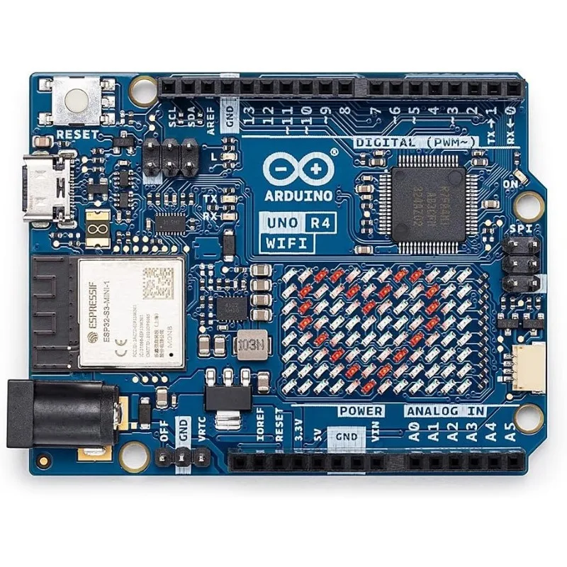 Arduino UNO R4 WiFi [ABX00087] - Renesas RA4M1 / ESP32-S3 - Wi-Fi, Bluetooth, USB-C, CAN, DAC, OP AMP, Qwiic Connector, 12x8 LED