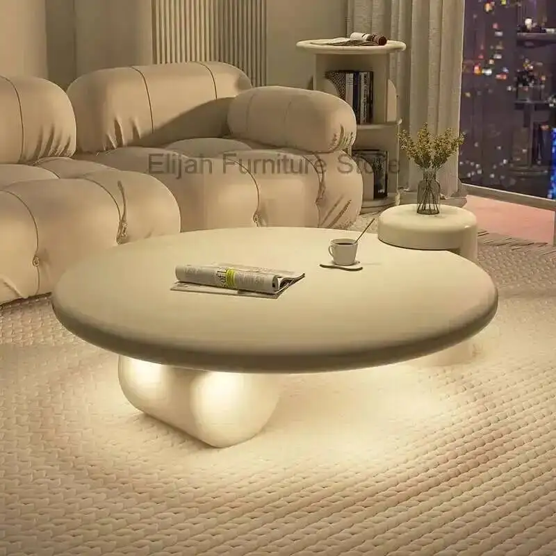 

Table Lamps Nordic Modern Round Smart Simple Glamour Premium Design Coffee Tables Small White Cute Mesa De Centro Furniture