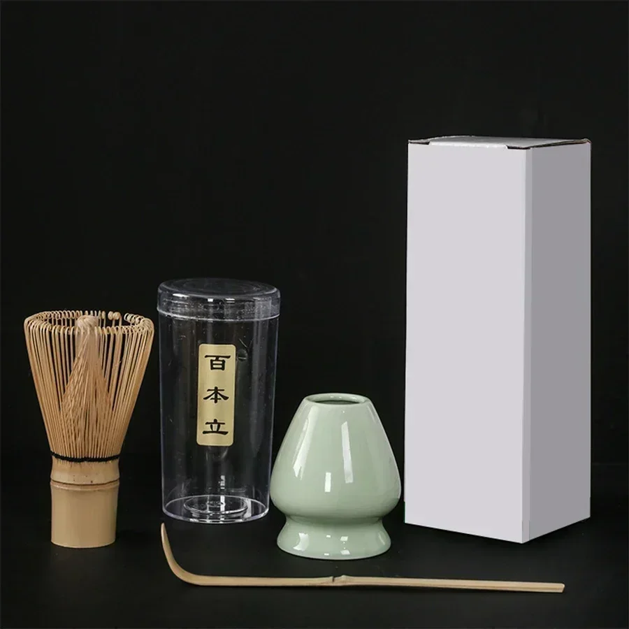 3pcs/set Tea Brush Matcha Stirring Brush  Stand Japanese Ordering Tools 3pcs Tea Spoon Tea Brush Holder