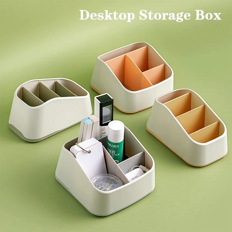 Remote Control Holder 4 Slot Desktop Storage Box Trapezoidal Basket Stationery Organizer Case Home Hotel Decor