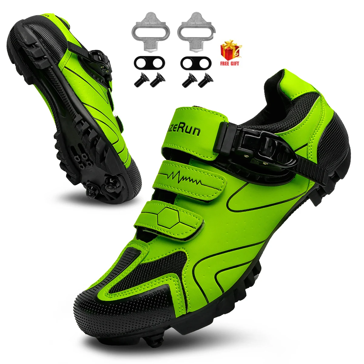 Neue Herren-Fahrradschuhe, praktische Damenschuhe mit doppelter drehbarer Schnalle, Rennradschuhe, Outdoor-Sport- und Freizeitschuhe – Detail 7