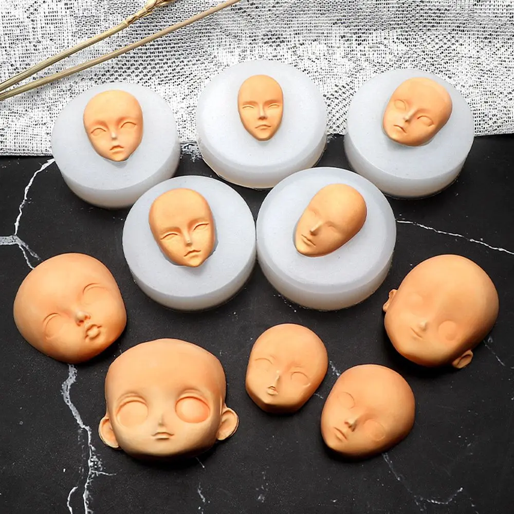 3D Baby Face Silicone Molds Q Version Facial Mould DIY Doll Modification Accessories Clay Head Sculpey Cake Decor Handmade Tools