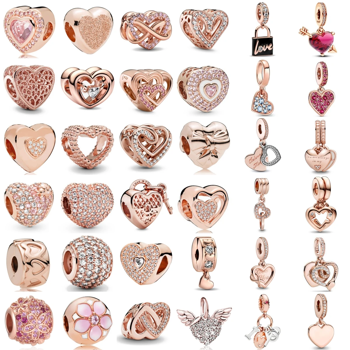 

Новый стерлингового серебра 925 пробы, розовое золото, замок, стрелка через сердце, подвеска, подходит для оригинального браслета, аксессуары, женские ювелирные изделия