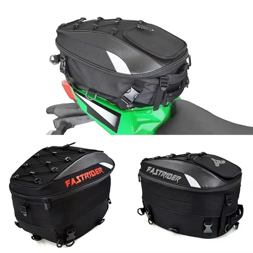 Imagen 2 del producto Nueva bolsa trasera impermeable para motocicleta, bolsa de asiento trasero duradera multifuncional para motocicleta, bolsa para motocicleta de alta capacidad, mochila para conductor