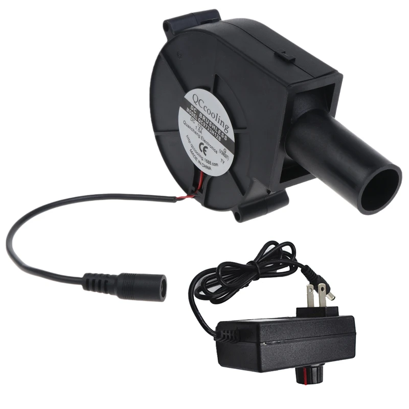 

12V 1.5A 9733 Violent High Air Volume Centrifugal Blower with Air Duct Speed Regulation 100V-240V Power Adapter