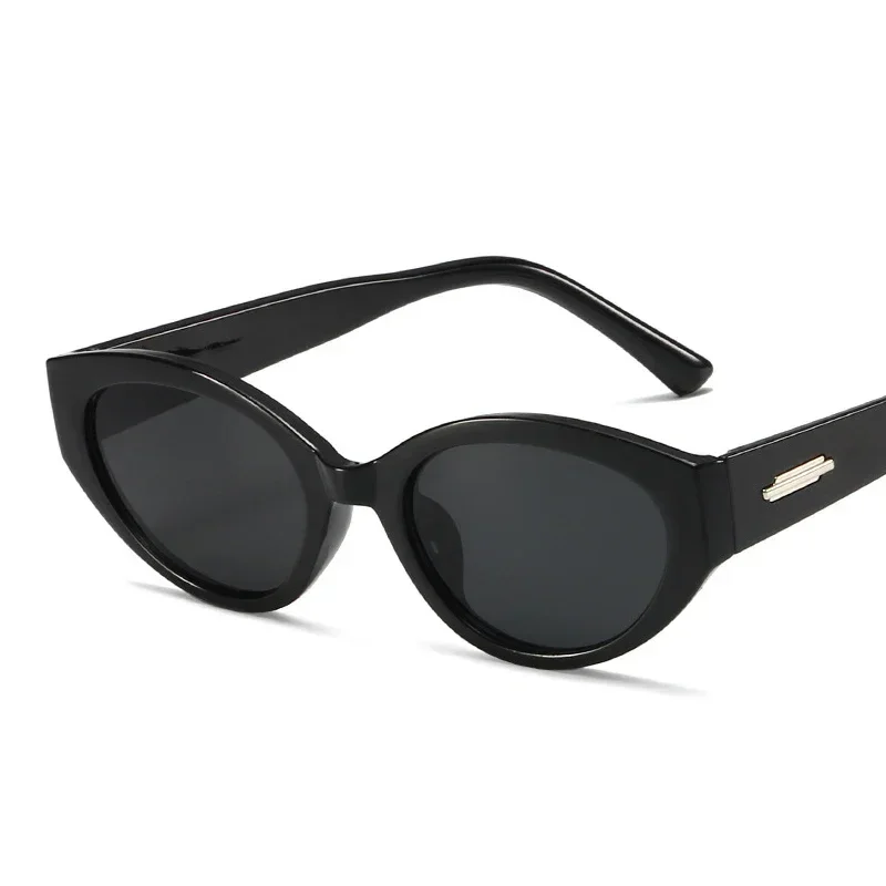 Pequeno oval na moda óculos de sol das mulheres dos homens marca designer moda óculos de sol feminino masculino bonito punk espelho oculos de sol