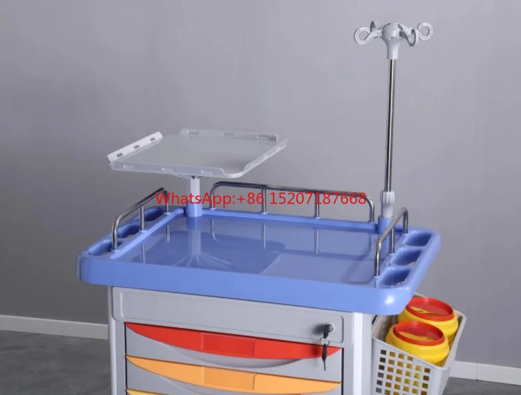 Cheap Price ABS Hospital Treatment Cart Medical Rescue Emergency Multifunction Medicine Nursing Trolley