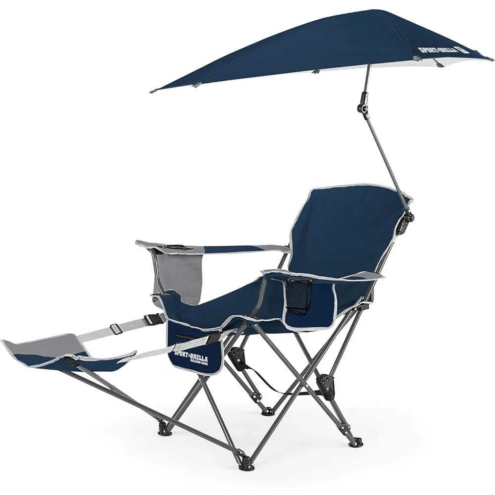 

Sport-Brella Beach Chair with UPF 50+ Adjustable Umbrella Lezaki Ogrodowe Niedrogie Recliner Chair