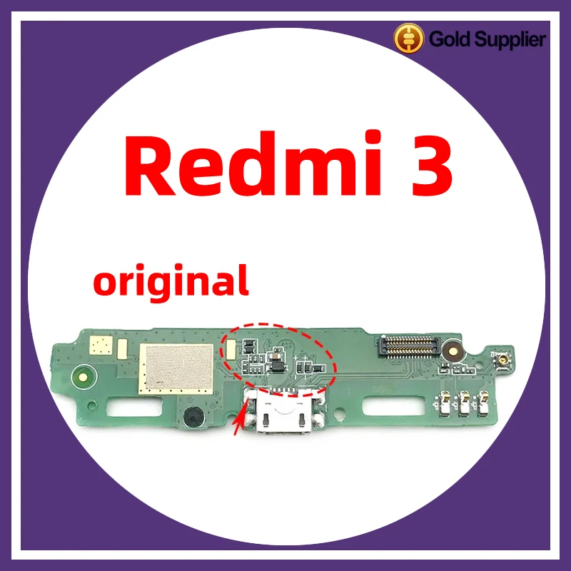 

Original For xiaomi redmi 3 Dock Connector USB Charger Charging Port Flex Cable Board Replacement