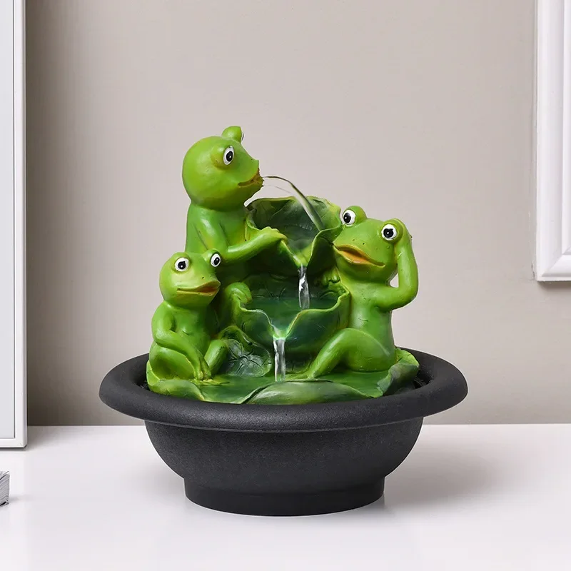 

Настольный фонтан с милым водопадом и светодиодной подсветкой для офиса, домашнего декора, мини-функция - интерьер