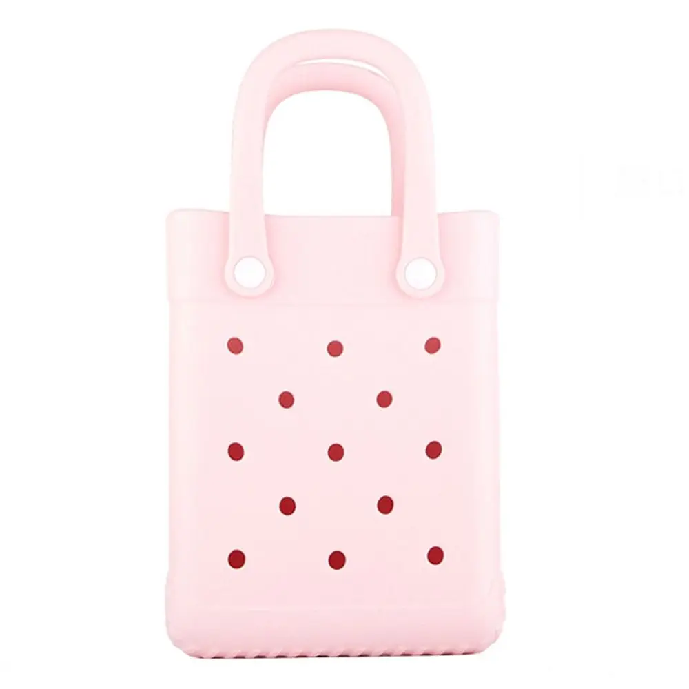 Decoration Waterproof Cartoon Colorful Handbags DIY Portable EVA Handbags with Hole Sandproof Mini Fashion Storage Bag Vacation