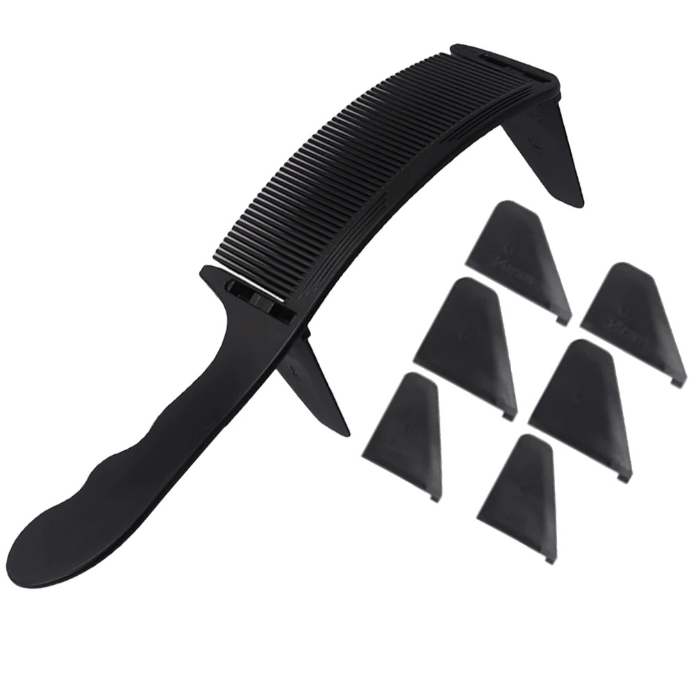 

1 Set Hair Cutting Barber For Men Curved Styling Professional Clipper Comb With Guide Attachments Lightweight Durable Plastic