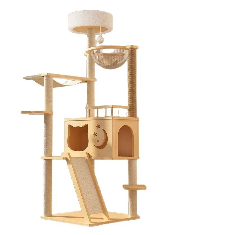 

Cat climbing frame Large skyscraper Wooden cat shelf Space capsule Jumping platform Toys