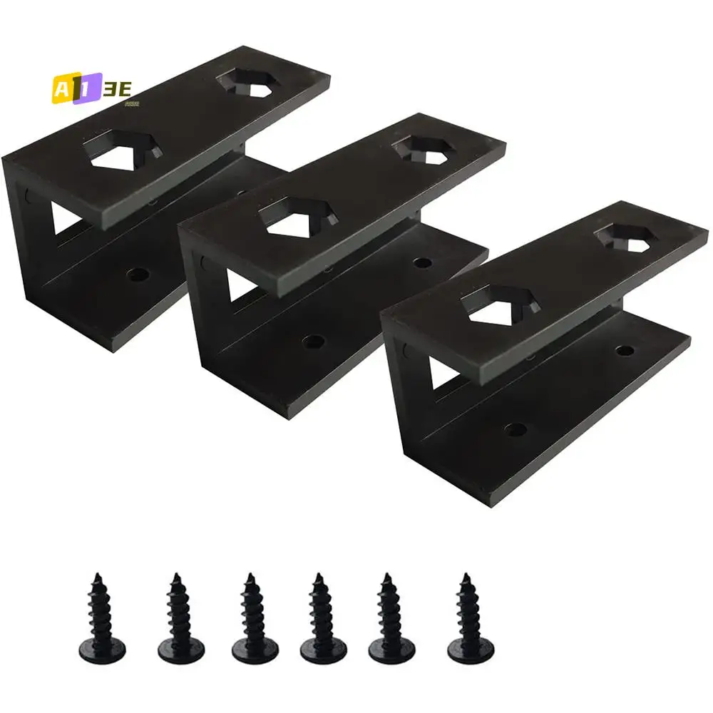 A13E-3 Pcs Metal Under Desk Laptop Holder Mount With Screw,Under Desk Laptop Mount Bracket,Add On Under Table Laptop