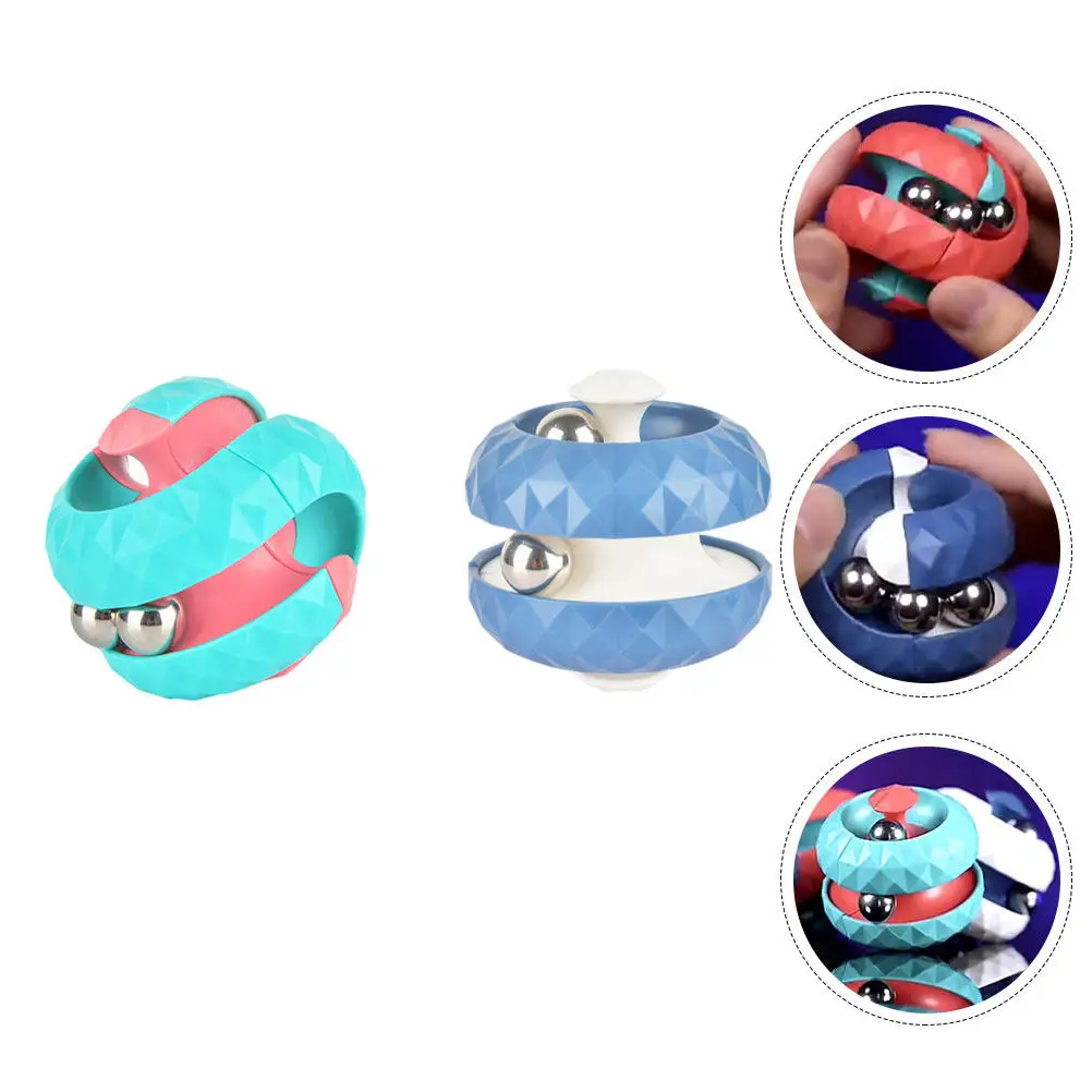

2Pcs Rotating Rail Ball Fingertip Cube Creative Intelligence Puzzle Hand-Held Stress Relief Decompression Leisure Game for Kids