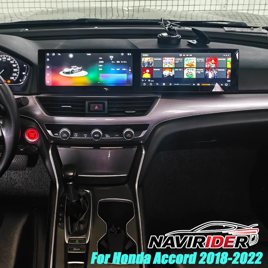 12.3inch+12.3inch Dual Screen CarPlay For Honda Accord 2018-2022 Android 15 Car Radio GPS Navigation Multimedia Player 4G WIFI