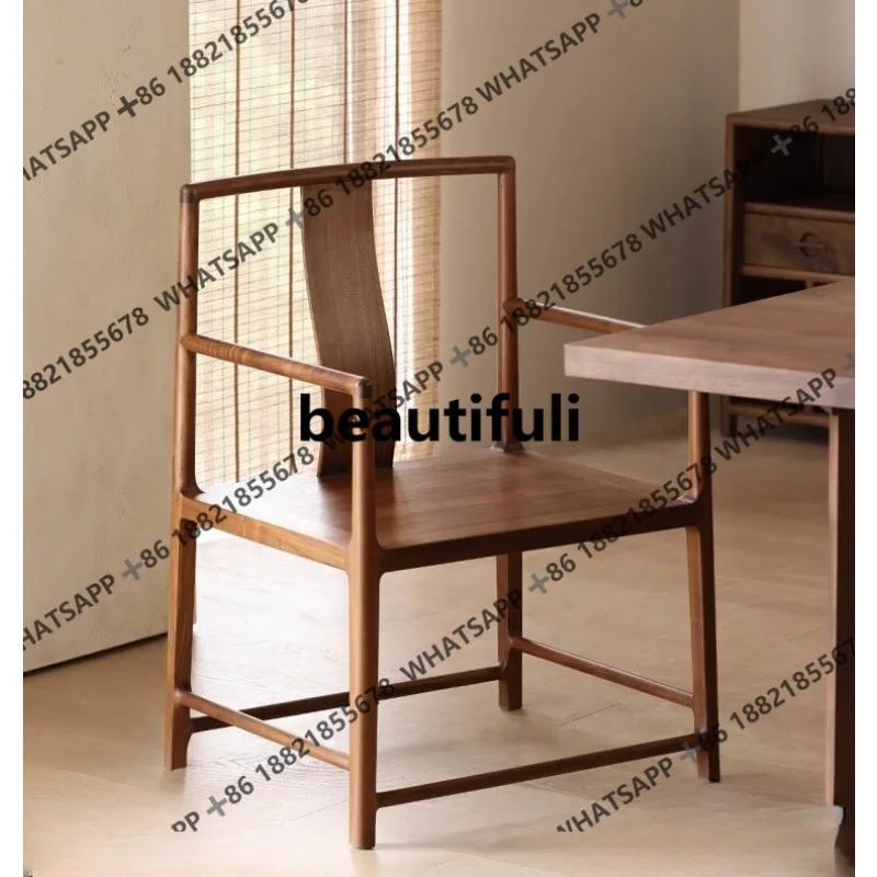 

Black walnut, all solid wood, home tenon and mortise backrest armchair modern minimalist, chair