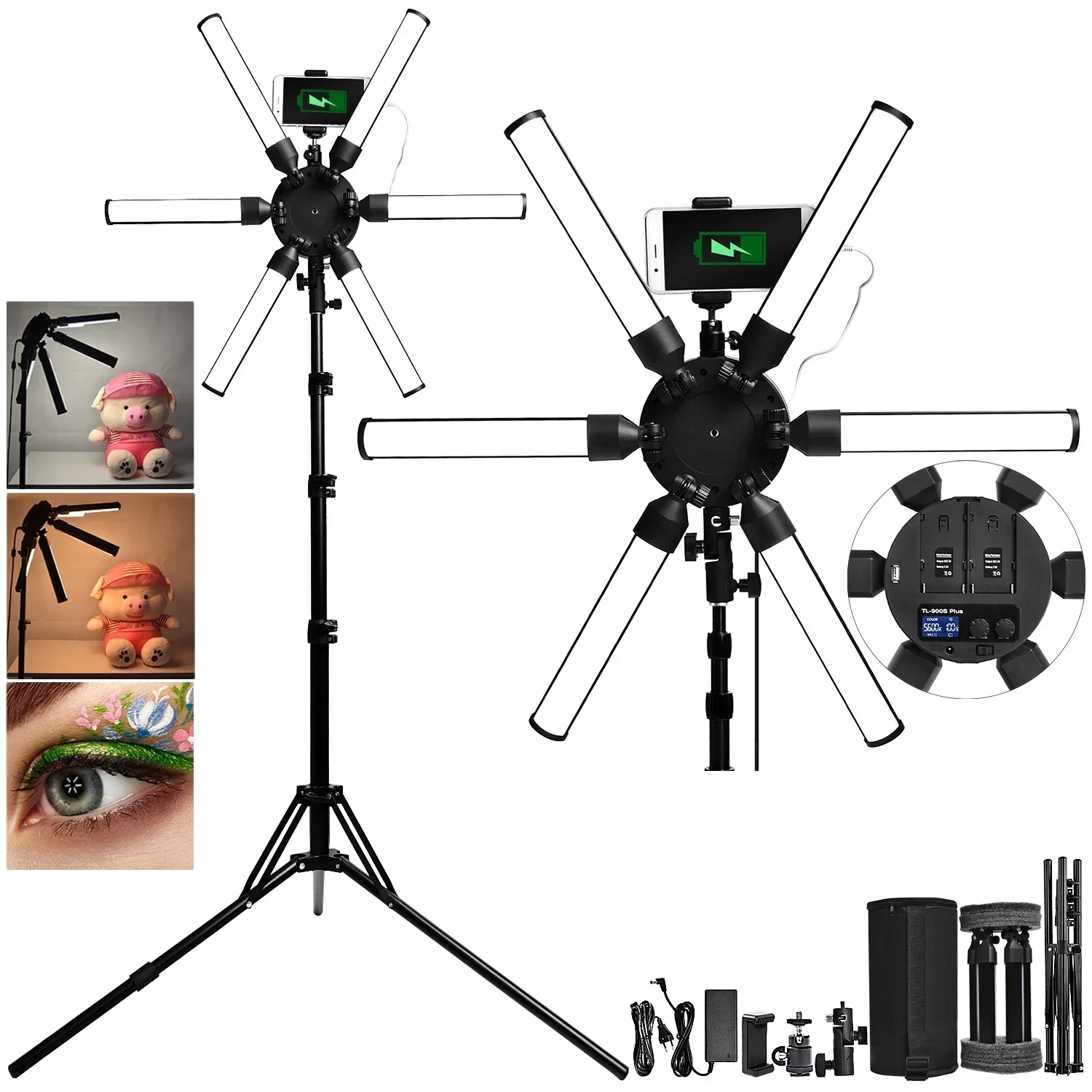 professional ring light makeup 25 inch 60W video camera lights six led tube photography lighting kit studio