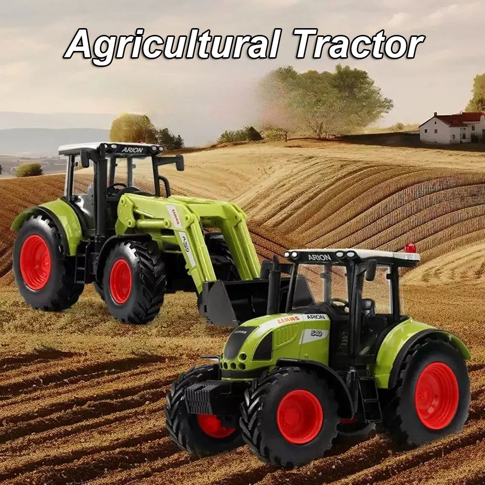 

1:32 Agricultural Tractor Alloy Model Toy Diecast Car Front Wheel Steering Rubber Tires Miniature Vehcies Children's Puzzle Toys